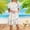 White, variant on Sakmal Summer Dresses Pleated Floral Basic Comfort Fit Short Sleeve White Mid-Length Shift Dress