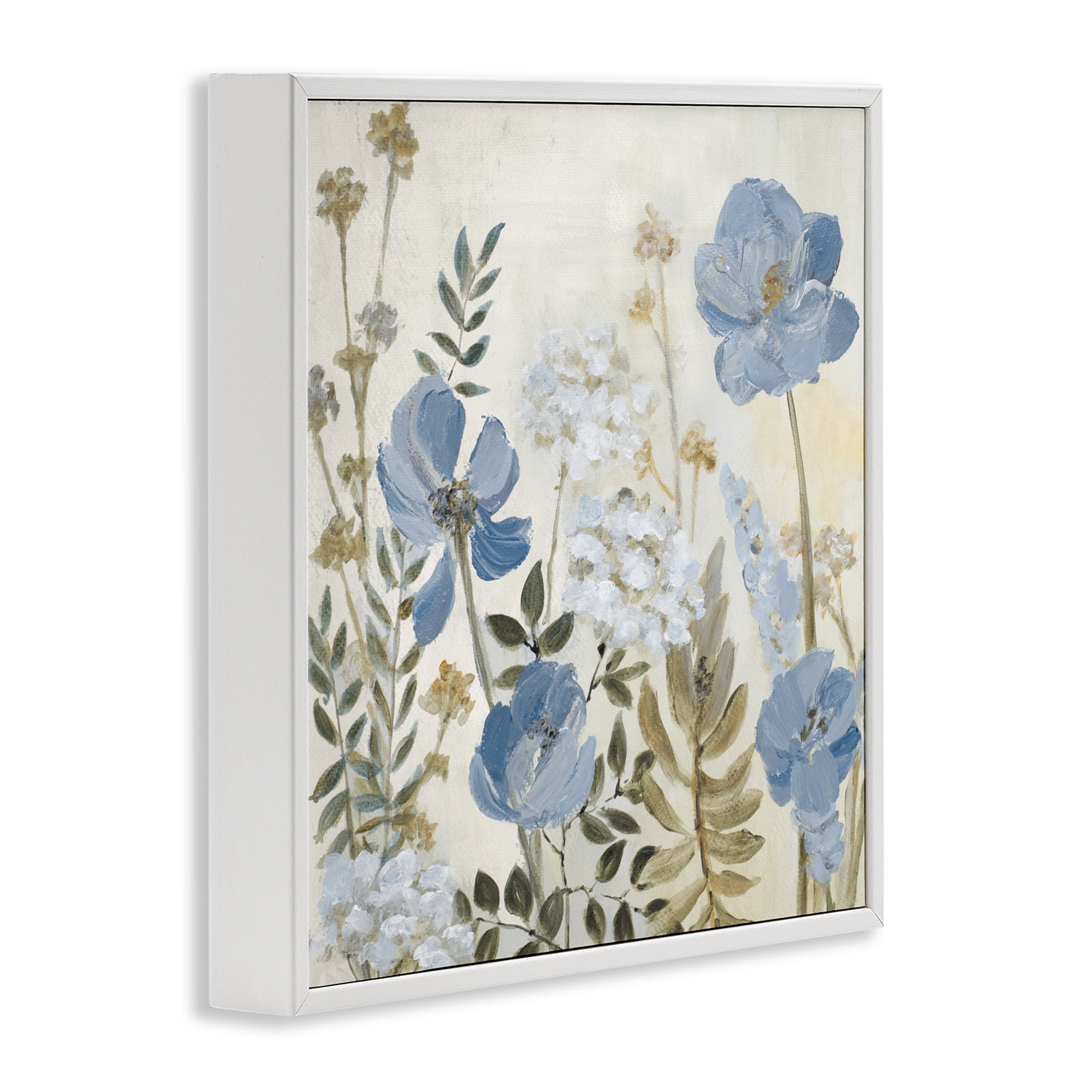 Stupell Industries Peaceful Blue Iris Garden White Framed Giclee Art, design by Lanie Loreth