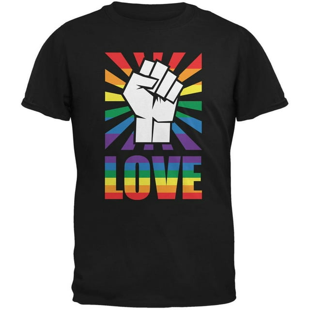 T-Shirt Noir pour Adulte LGBT Fierté Gay Amour Poing Levé