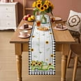 thumbnail image 2 of Sunflowers Table Runner - 108 Inch Long Spring Farmhouse Country Truck Leaf Wood Grain Cotton and Linen Blended Dress Scarves Farmhouse Table Runner for Kitchen Dining, Coffee Table, 13" x 108", 2 of 8