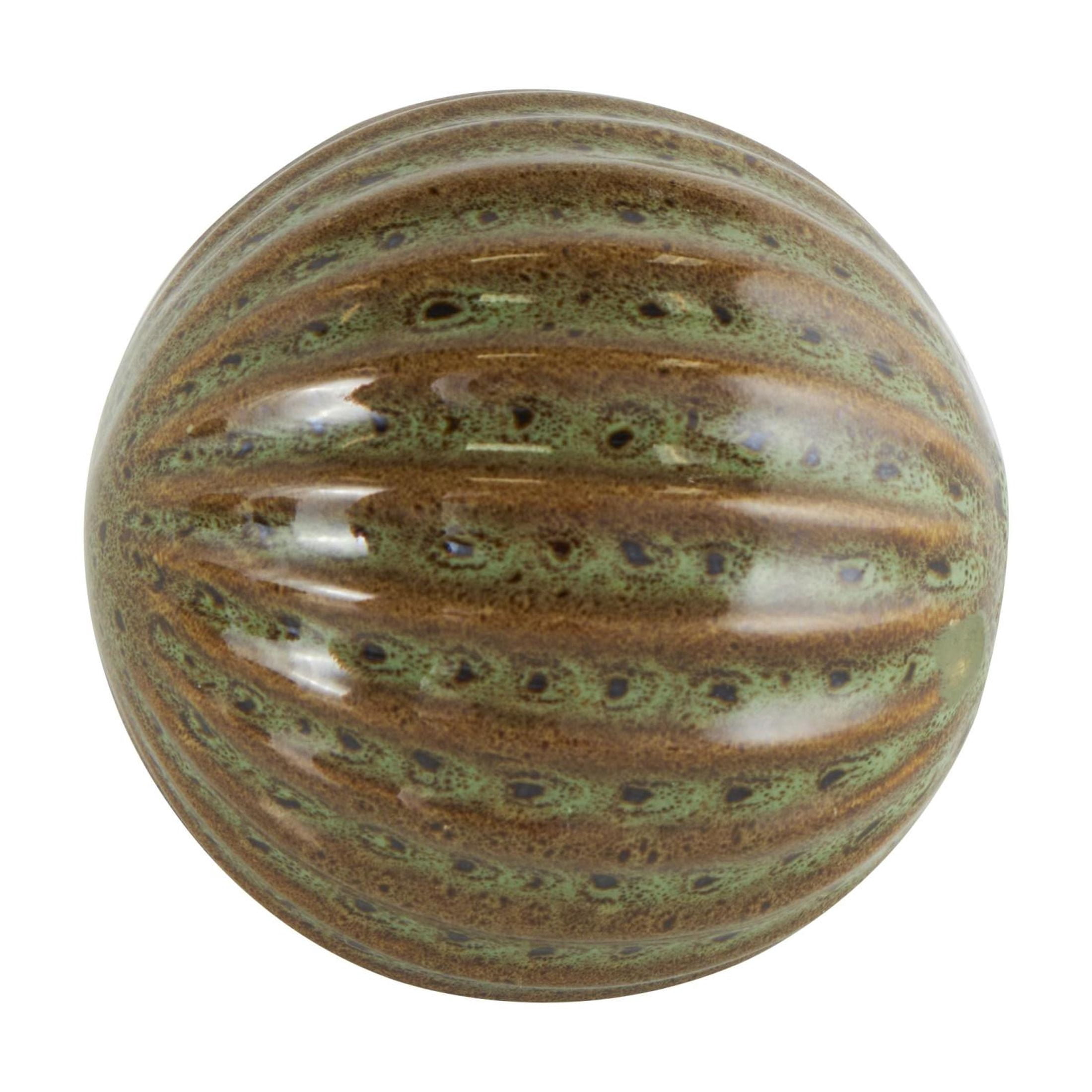DecMode Multi Colored 4" Spotted Ceramic Orbs & Vase Filler with Grooves (4 Count)