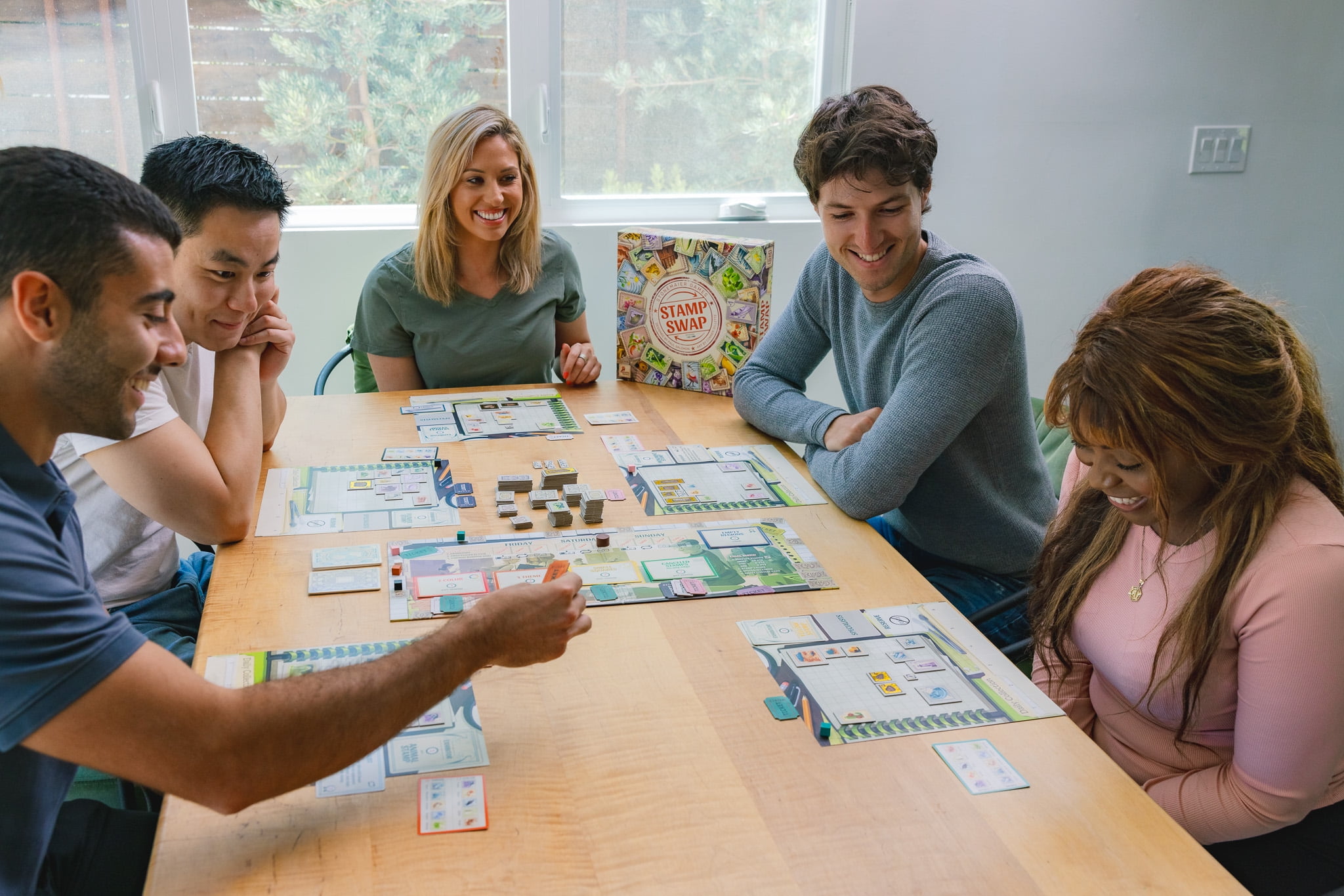 Stamp Swap by Paul Salomon - Competitive Stamp Collecting Strategy Board Game from Stonemaier Games