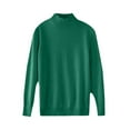thumbnail image 4 of Sweaters for Women Trendy Knitted Tops Womens Cozy Sweaters Knitted Pullover Warm Sweater Tops Turtleneck Basic Top Winter Clothing Long Sleeve Tops Lightweight Shirts Mock Neck Classic Green 4XL-5XL, 4 of 4