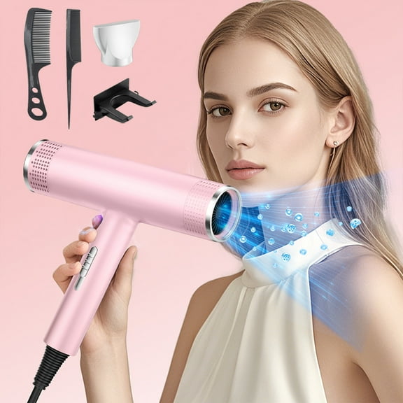 kkbbma under $5 High-Power Hair Dryer, Professional Lightweight Hairdryer with Diffuser, High-Speed Ionic Low Noise Blow Dryer, Low Noise for Travel & Home
