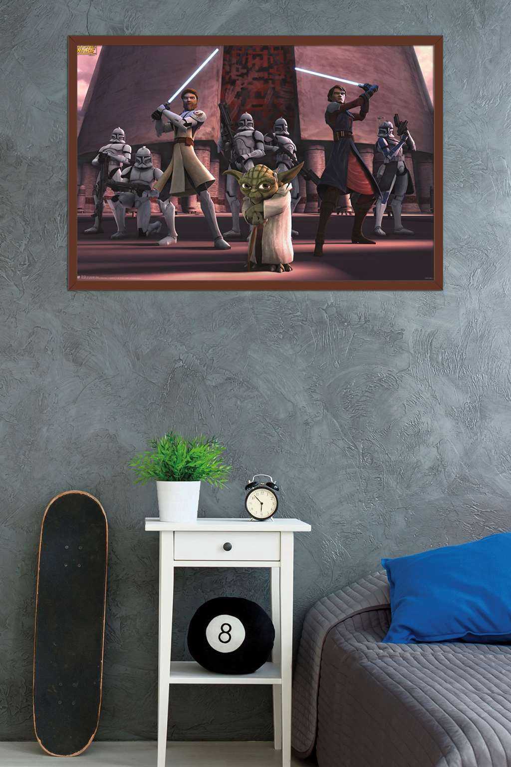 Star Wars: The Clone Wars - Group Wall Poster, 22.375" x 34", Framed