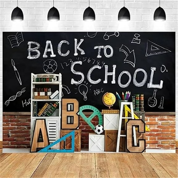Back to School Photography Backdrops Black Chalkboard Background for Kids School Party Banner,180*110cm