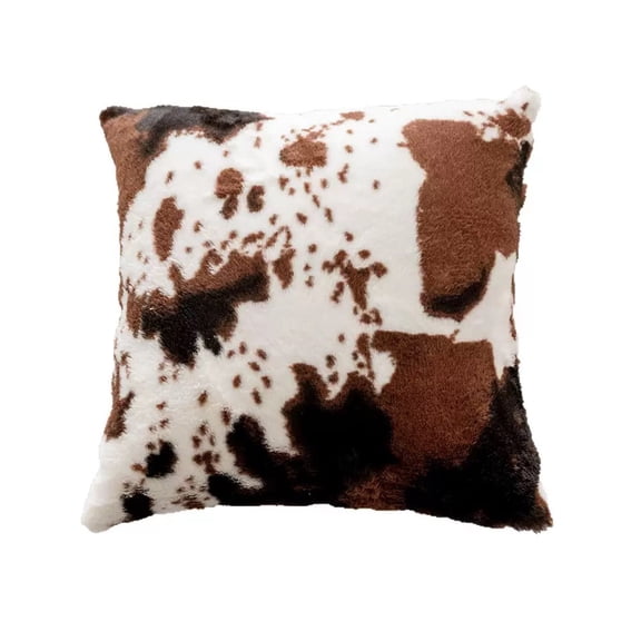 Plush Decorative Throw Pillow,Comfy Cow Print Decorative Pillow, Pillow 17.72 in x 17.72 in
