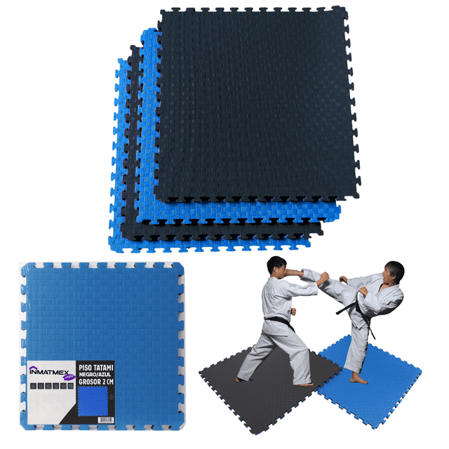 TATAMI PISO TAPETE DE GIMNASIO BICOLOR 8M2 INMATMEX