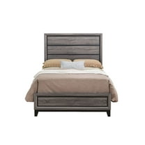 Global Furniture USA Rustic Transitional Kate Grey Full Bed, Foil Grey