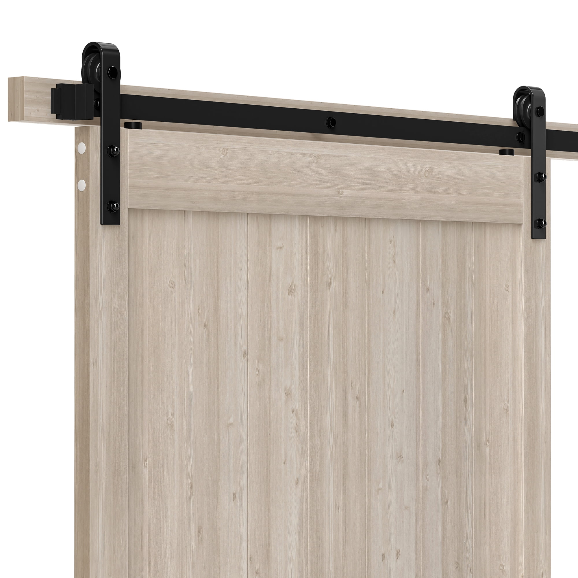 Uforic 48" x 84" Silding Barn Door,with Hardware Kit Rail,and Handle,Pulleys, Light Oak
