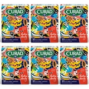 6 Pack - Curad Kendra Dandy Flex-Fabric Adhesive Bandages, Dragonfruit & Bananas - Standard Strip, 30 Ct 1 ea