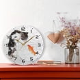 thumbnail image 3 of Dreamtimes Cat Koi Fish Wall Clock, 10 Inch Silent Non Ticking Round Clock Oil Painting Clock Easy to Read Clock for Living Room Bedroom Bathroom Home Decor, 3 of 7