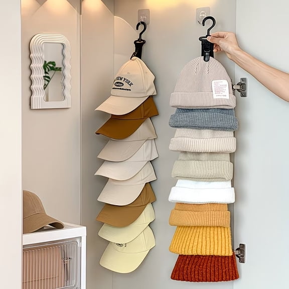 1pc Hat Storage with 8 Clips,Suitable for Home and Closet Hat Storage for Hanging Hats in Wardrobes