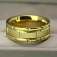 thumbnail image 6 of Yellow Gold Plated Matte 8mm Titanium Steel Mens Ring Men Wedding Band Man Ring, 6 of 6