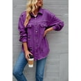 thumbnail image 4 of Solid Color Distressed Jacket, Purple, Small, 4 of 5