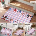thumbnail image 2 of Rectangle Rug 2x3ft Area Rug, American Flag Star Area Rugs for Living Room Bedroom, Independence Day Pink Blue Checkered Floor Mat Non-Slip Non-Shedding Carpet Indoor Accent Rugs, 2 of 9