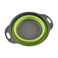 thumbnail image 1 of Juego plegable de 2 uds, colador plegable redondo de silicona con asas de plástico, colador de cocina de agujero grande ecológico, 1 of 5