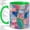 Green, variant on Pastel Stained Glass Mosaic Accent Mug, 11oz Ceramic Coffee Cup