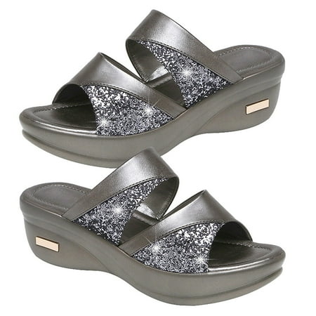 

Women Slipper Wedge Clothing High Heels Summer Flat Sandals for Women s Woman