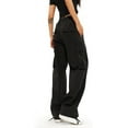 thumbnail image 2 of Cargo Pants Women  High Waist Baggy Cargo Pants Cotton Multiple Pockets Straight Wide Leg Trousers  Pants, 2 of 7
