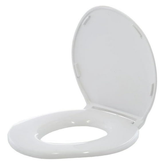 Big John Products 6W Big John 6-W Oversized Seat with Cover – for Round Or Elongated Toilet Bowls – Weight Capacity 800 Pounds – White