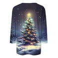 thumbnail image 3 of Christmas T Shirts for Women 3/4 Sleeve Holiday Graphic Tee Loose Casual Tops Xmas Party Outfit Pullover, 3 of 4