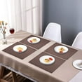 thumbnail image 2 of Placemats Set of 8 for Dining Table, Table Placemats, Rectangular PVC Vinyl, 18x12 Inches - Brown, 2 of 8
