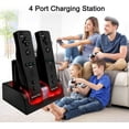 thumbnail image 2 of Upgraded Wii Remote Charger Station, 4 Port Wii Charging Station with 4 Rechargeable Battery for Wii (4 Port Charging Station+4 Replacement Batteries+USB Cable), 2 of 6