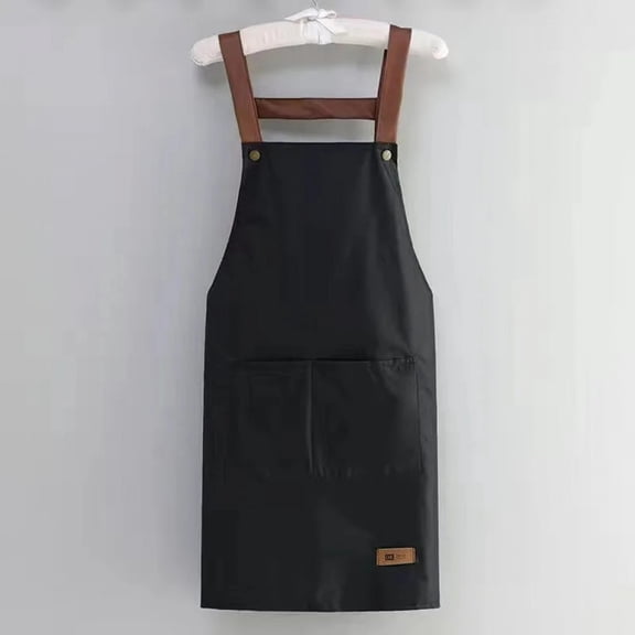 Kitchen waterproof and oil resistant apron for men and women cooking, solid color simple hotel work clothes