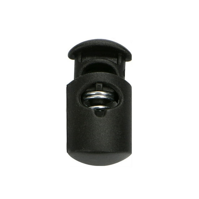 100 Pcs Butée en Plastique Verrou de Cordon de Lacet 100 Pcs Simple Double Trou Attache à Ressort Clip Cordon Toggle Sac en Paracorde Noir 6 2.7*1.4