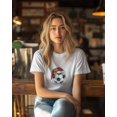 thumbnail image 3 of T Shirts for Womens Football with Santa Hat Short Sleeve Graphic Tees Loose Fit T-Shirt Cotton Casual Tops, 3 of 8