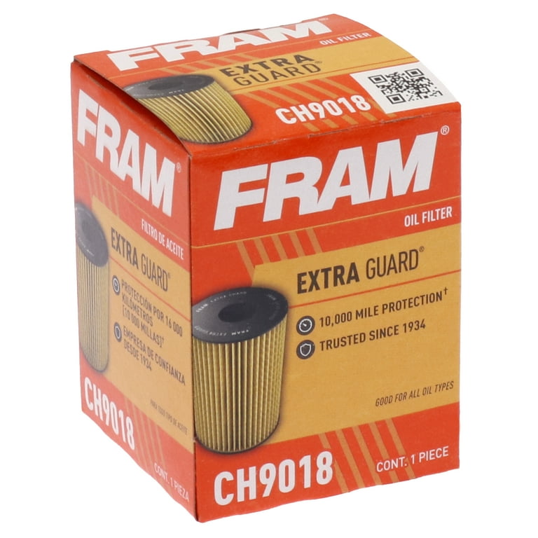 FRAM Extra Guard Oil Filter, CH9018, 10K Miles, Engine Protection