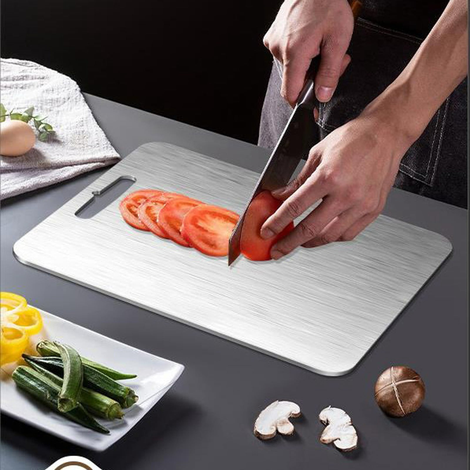 TTJ Chopping Boards for Kitchen Large Cutting Boards for Kitchen Titanium Cutting Board Double-sided Household Cutting Board Fruit Cutting Board