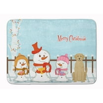 Merry Christmas Yellow Labrador Machine Washable Memory Foam Mat