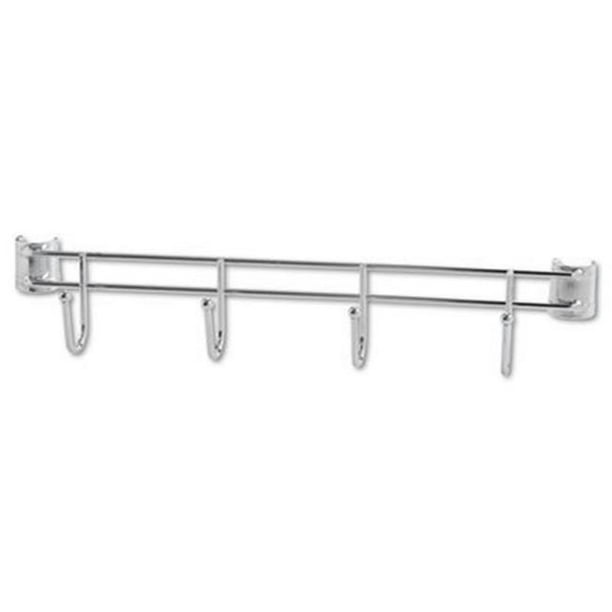 Hook Bars For Wire Shelving 4 Hooks 18 w Silver 2 Pack