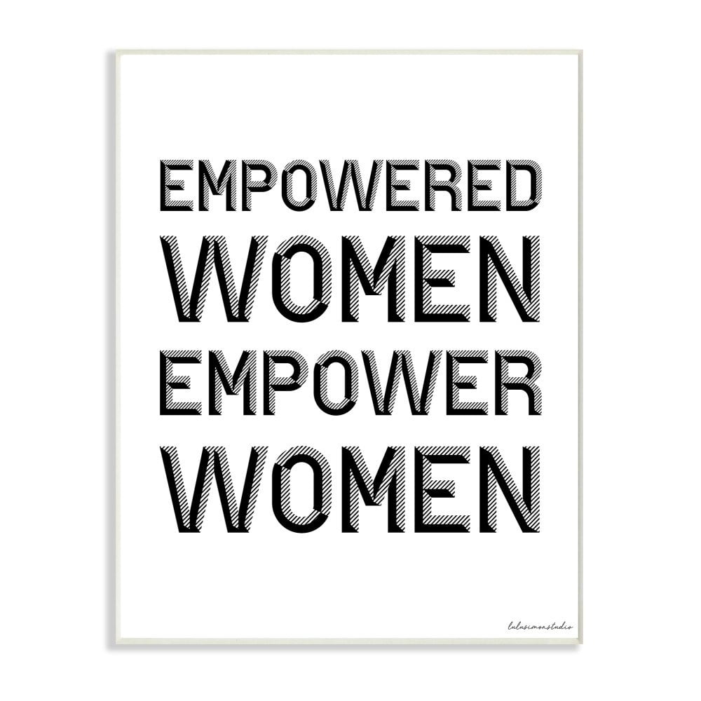 Stupell Industries The Stupell Home Decor Empowered Women Empower Women Black and White Block Typography, 12 x 18