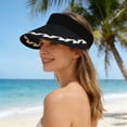 thumbnail image 1 of Women’s Straw Sun Visor Woven Stripe With Headband Wide Brim Sun Protection Travel Hat, 1 of 3