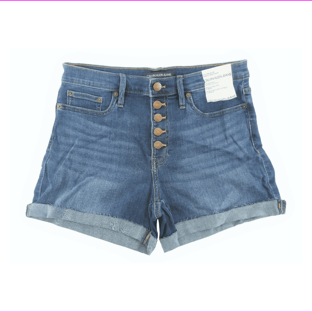 Calvin Klein Jeans Women's Repreve High Rise Buttonfly Short 4 CJCS8036  Size 32 