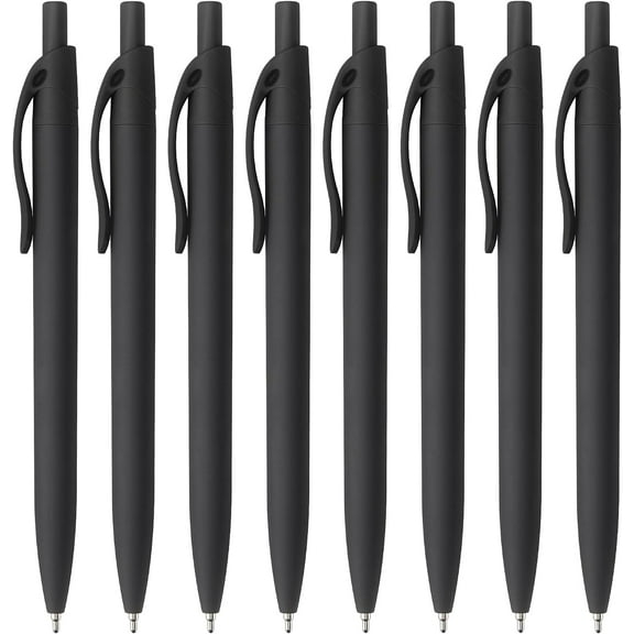 8 Pack Ballpoint Pens Retractable No Bleed Black Click Pens, Medium Point, Smooth Ink, 1.0 MM Black Ink