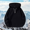 thumbnail image 2 of Htigea Women's 1/4 Zip Up Hoodies Fleece Hooded Long Sleeve Sweatshirts Casual Loose Pullover Fall Winter Tops Black 2XL, 2 of 3