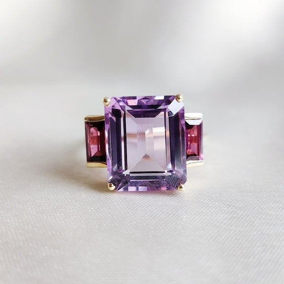natural amethyst ring purple gemstone promise ring cushion cut February birthstone ring silver ring