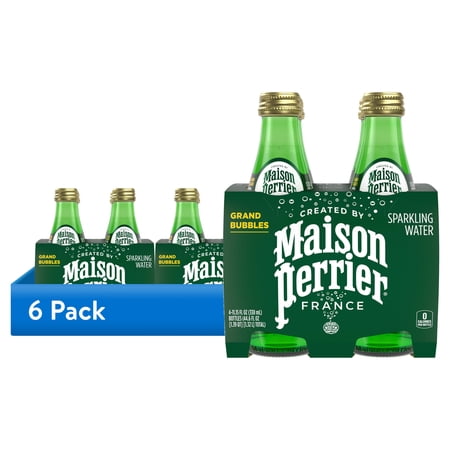 (6 pack) Maison Perrier Ultimate Unflavored Sparkling Water 4 Pack 11.15 fl oz Glass Bottles