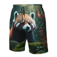 thumbnail image 4 of Logiee Forest Plant Raccoon Print Mens Swim Trunks Quick Dry Board Shorts,Breathable Hawaii Beach Shorts Swimwear Bathing Suits-Small, 4 of 6
