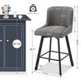 thumbnail image 2 of MultiHaven 26" Swivel Bar Stools Set of 3,Square Back&Metal Legs,Fabric Counter Height Chairs for Kitchen Island,Bar,Cafe-Mid Grey, 2 of 10