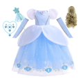 thumbnail image 1 of Vestido de princesa de Disney, disfraz de Cenicienta, disfraz de fiesta de cumpleaños, Vestidios, ropa para niñas, vestidos de noche de Carnaval 7-8T (etiqueta 140) Gao Jinjia LED, 1 of 2