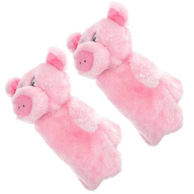 2Pcs Kids Hand Puppet Toy Pink Plush Pig Shape For Imagination Activities And Role-Play Training