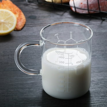 OUNONA Glass Coffee Measuring Cup With Graduated Scale Liquid Measuring Container Kitchen Measure Mug For Kitchen Baking Cooking
