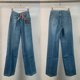 thumbnail image 1 of Ouyang Nana y Liu Yifei pantalones vaqueros de pierna ancha para mujer, pantalones largos hasta el suelo, cintura alta, ajuste suelto, Adelgazante y v, 1 of 5
