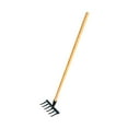 thumbnail image 1 of Almencla Garden Leaf Rake Wooden Handle Flower Bed Weeding Gathering Leaves Lawn Rake 6 Teeth 19x12x10cm, 1 of 8