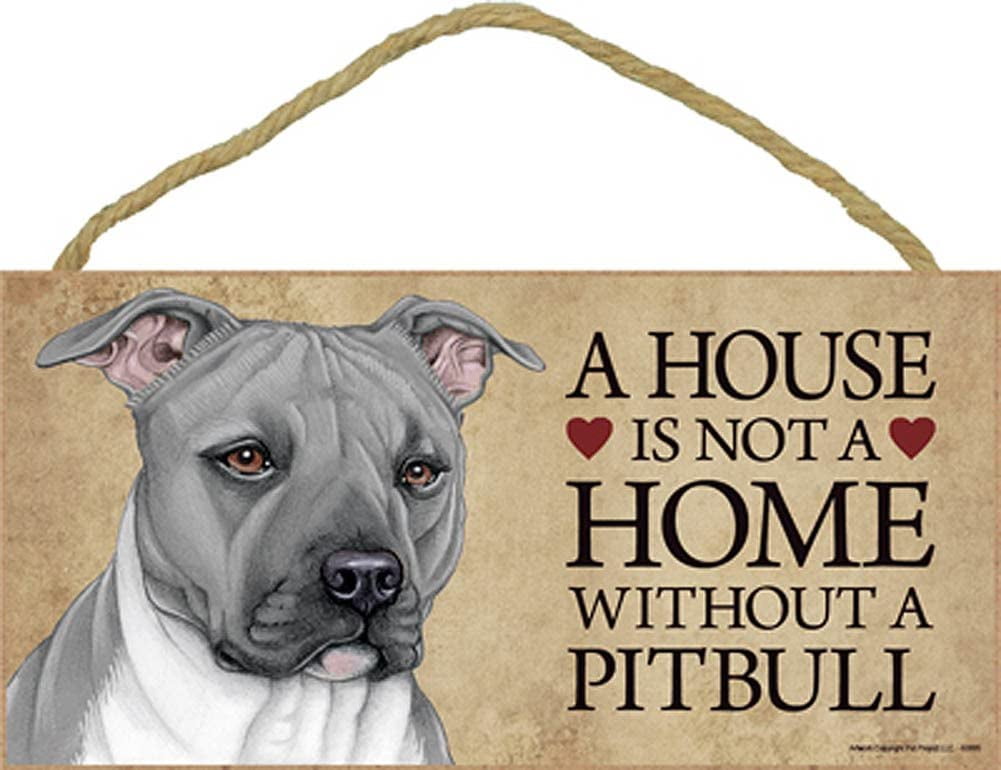PITBULL A House Is Not A Home PIT BULL Gray DOG wood SIGN wall PLAQUE puppy USA 